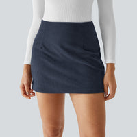 2-in-1 Mini Corduroy Casual Skirt