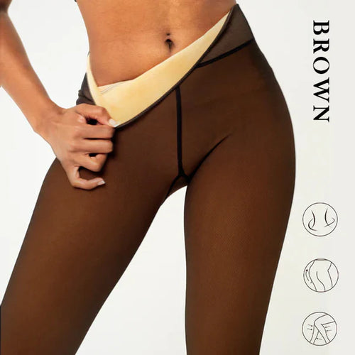 One-Seam Translucent Fleece Lined Tights